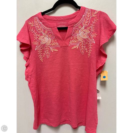 Top Short Sleeve By Talbots In Pink, Size: L