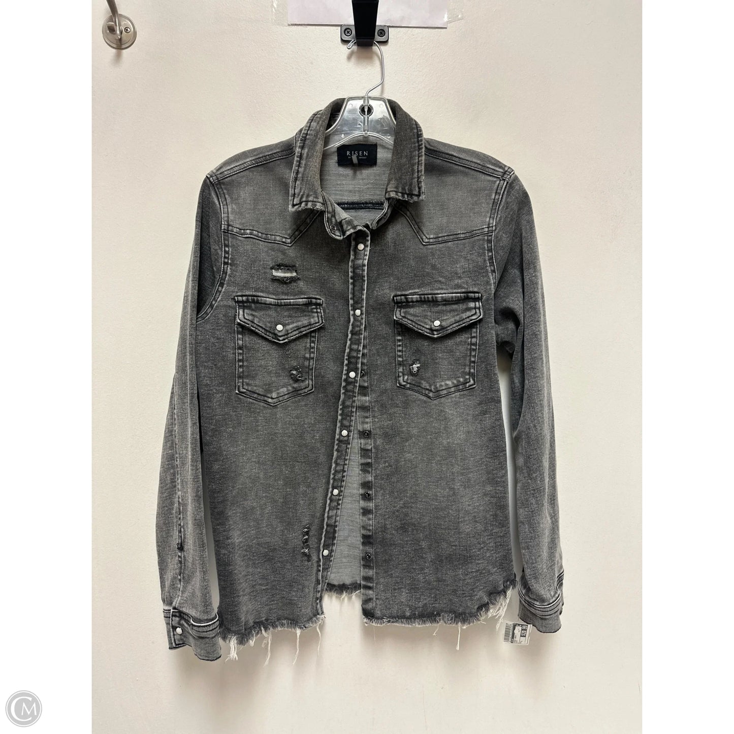 Jacket Denim By Risen In Black, Size: S