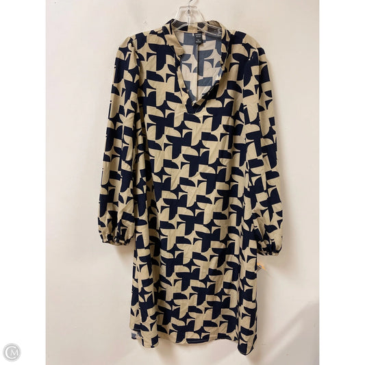 Dress Casual Midi By Emery Rose In Blue & Cream, Size: 1x