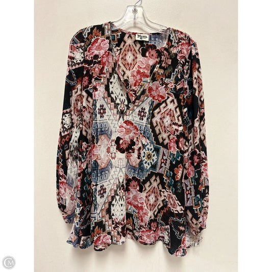 Tunic Long Sleeve By Mumu In Multi-colored, Size: S