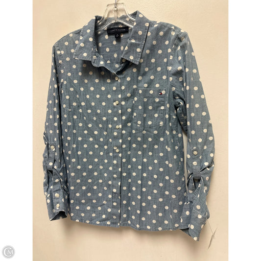 Blouse Long Sleeve By Tommy Hilfiger In Navy, Size: M
