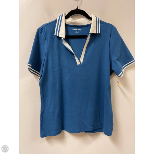 Top Short Sleeve By Lands End In Blue, Size: L