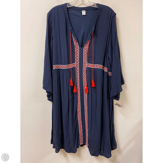 Dress Casual Midi By Old School In Navy, Size: Xl