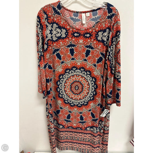 Dress Casual Midi By Tacera In Blue & Orange, Size: M