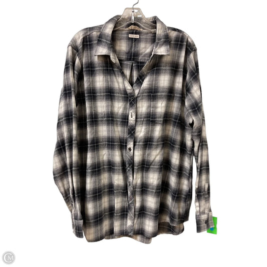 Blouse Long Sleeve By Weatherproof In Plaid Pattern, Size: 1x