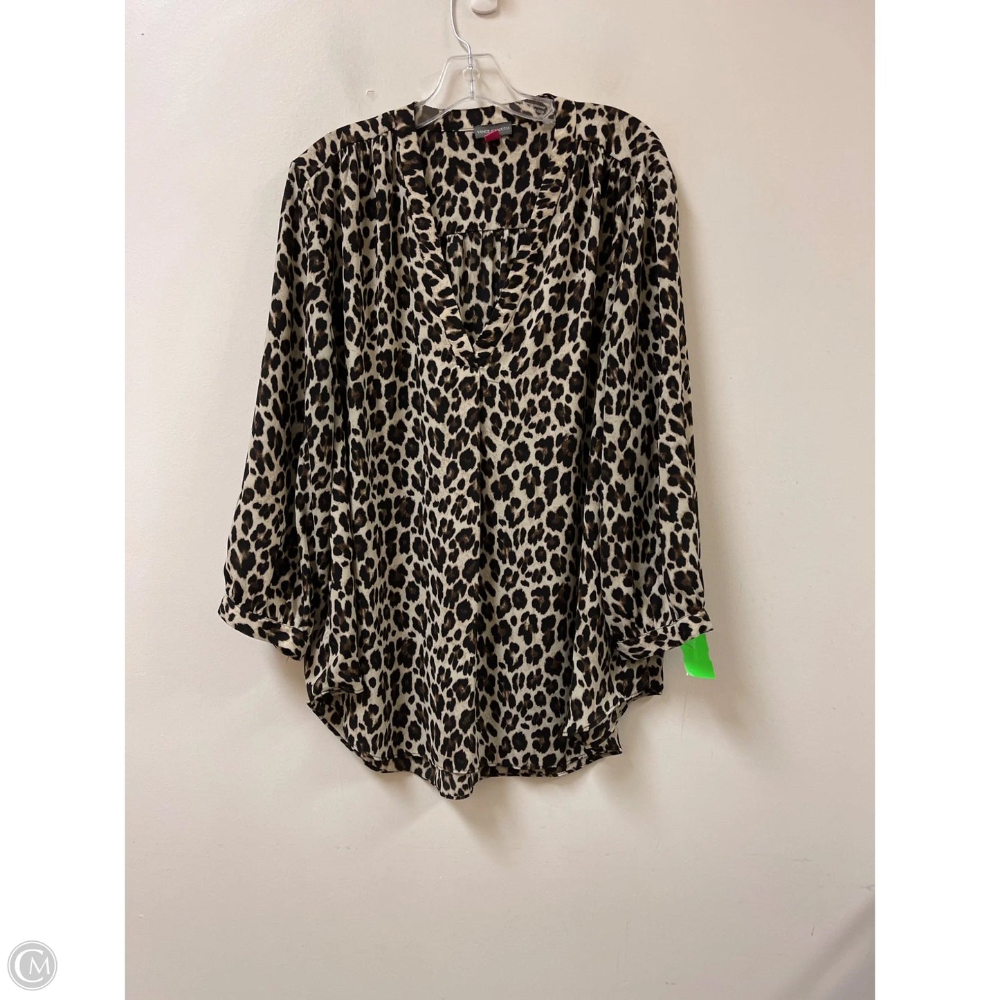 Top Long Sleeve By Vince Camuto In Animal Print, Size: 3x
