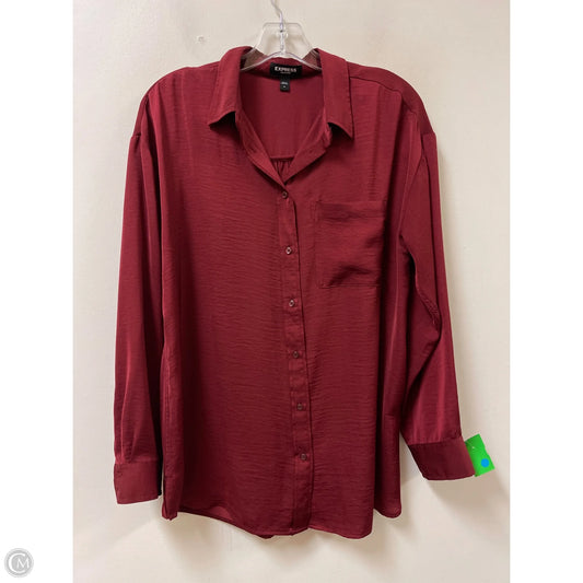 Blouse Long Sleeve By Express In Red, Size: M