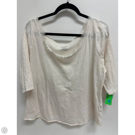 Top Short Sleeve By Lane Bryant In Cream, Size: 1x