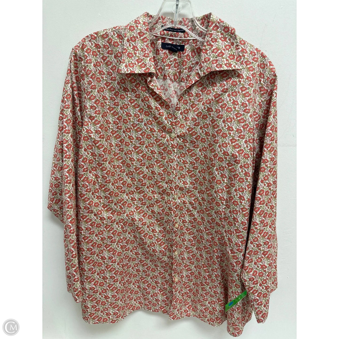 Blouse Long Sleeve By Lands End In Floral Print, Size: 2x