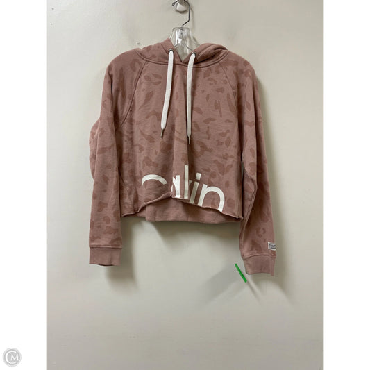 Athletic Sweatshirt Hoodie By Calvin Klein In Pink, Size: M