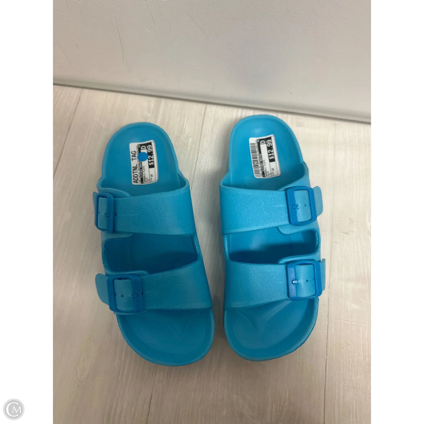 Sandals Flats By Clothes Mentor In Blue, Size: 10