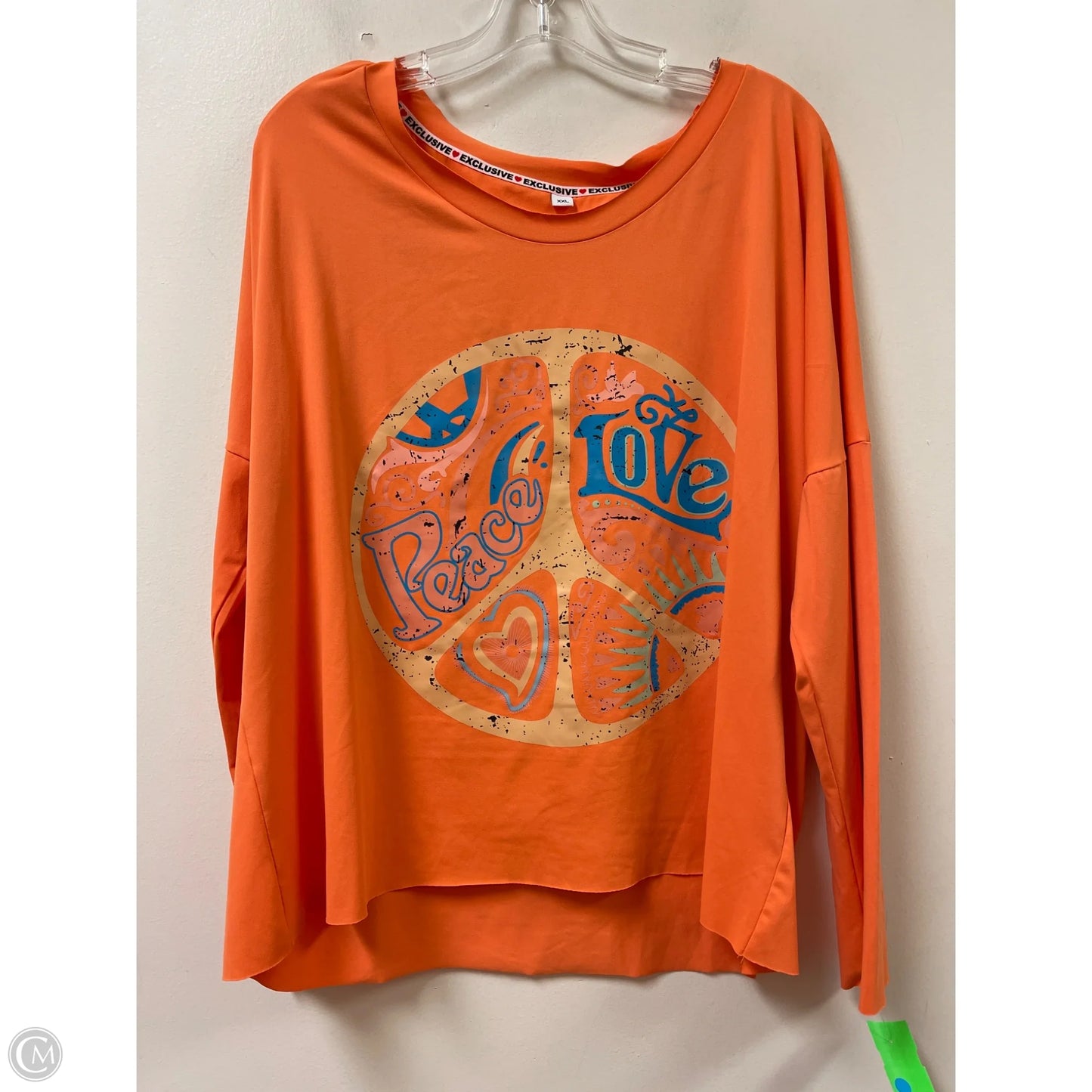 Top Long Sleeve By Exclusive In Orange, Size: 2x