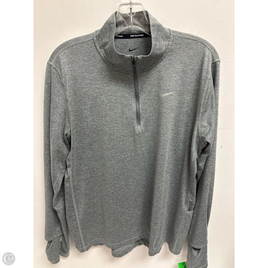 Athletic Sweatshirt Collar By Nike In Grey, Size: L