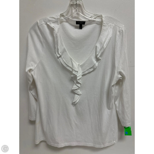 Top Long Sleeve By Talbots In White, Size: L
