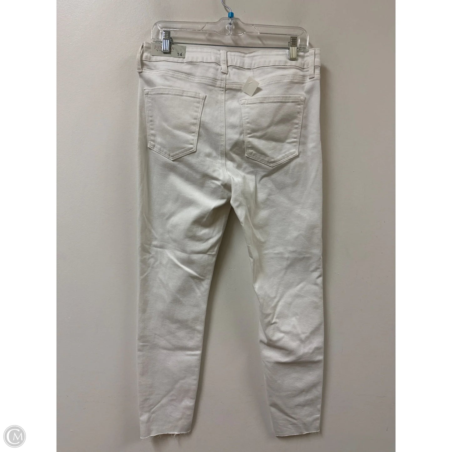 Jeans Skinny By Just Usa In White, Size: 14