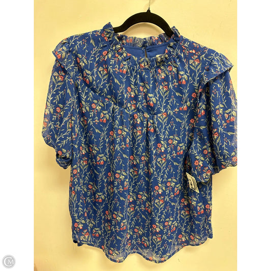 Top Short Sleeve By Loft In Blue, Size: L