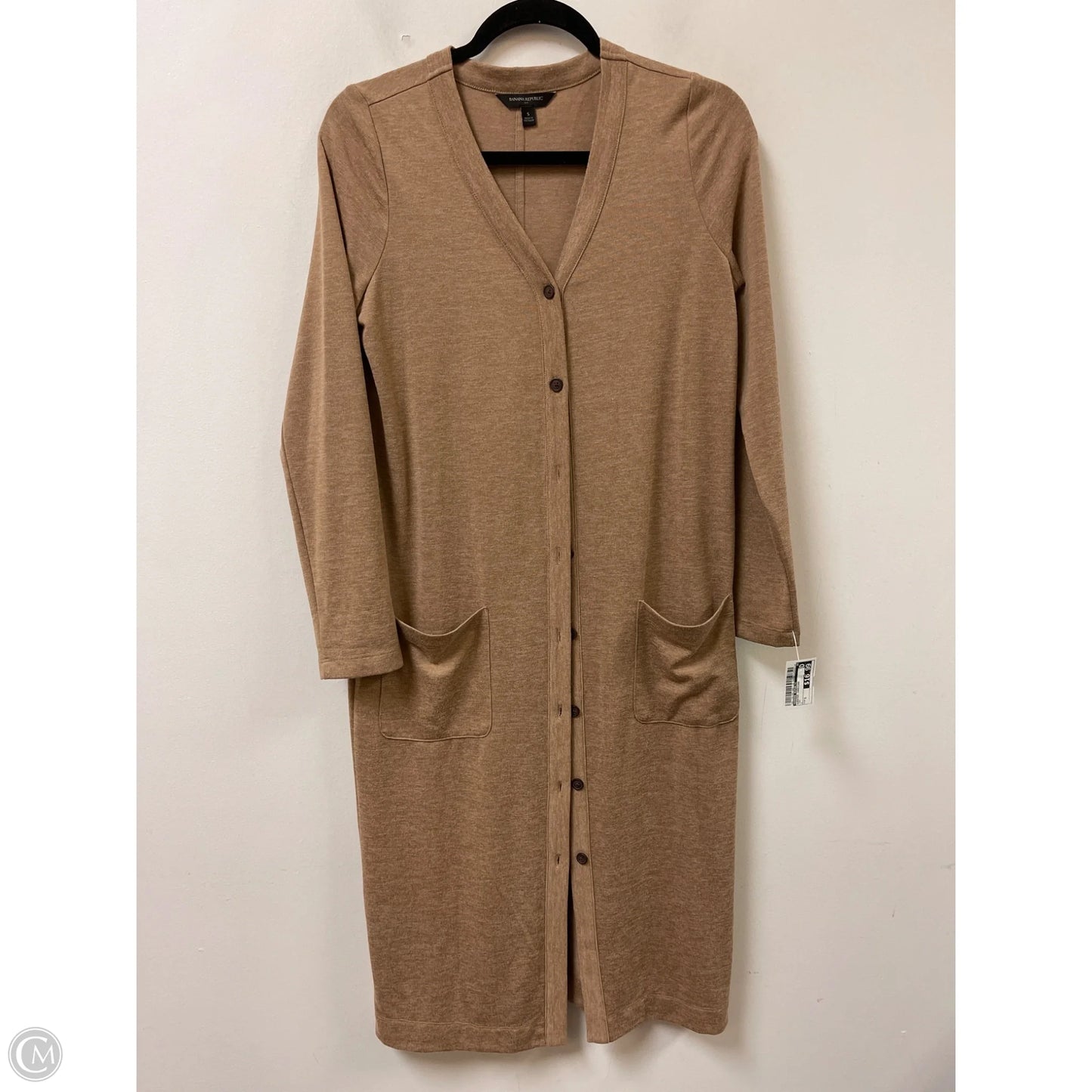 Sweater Cardigan By Banana Republic In Tan, Size: S