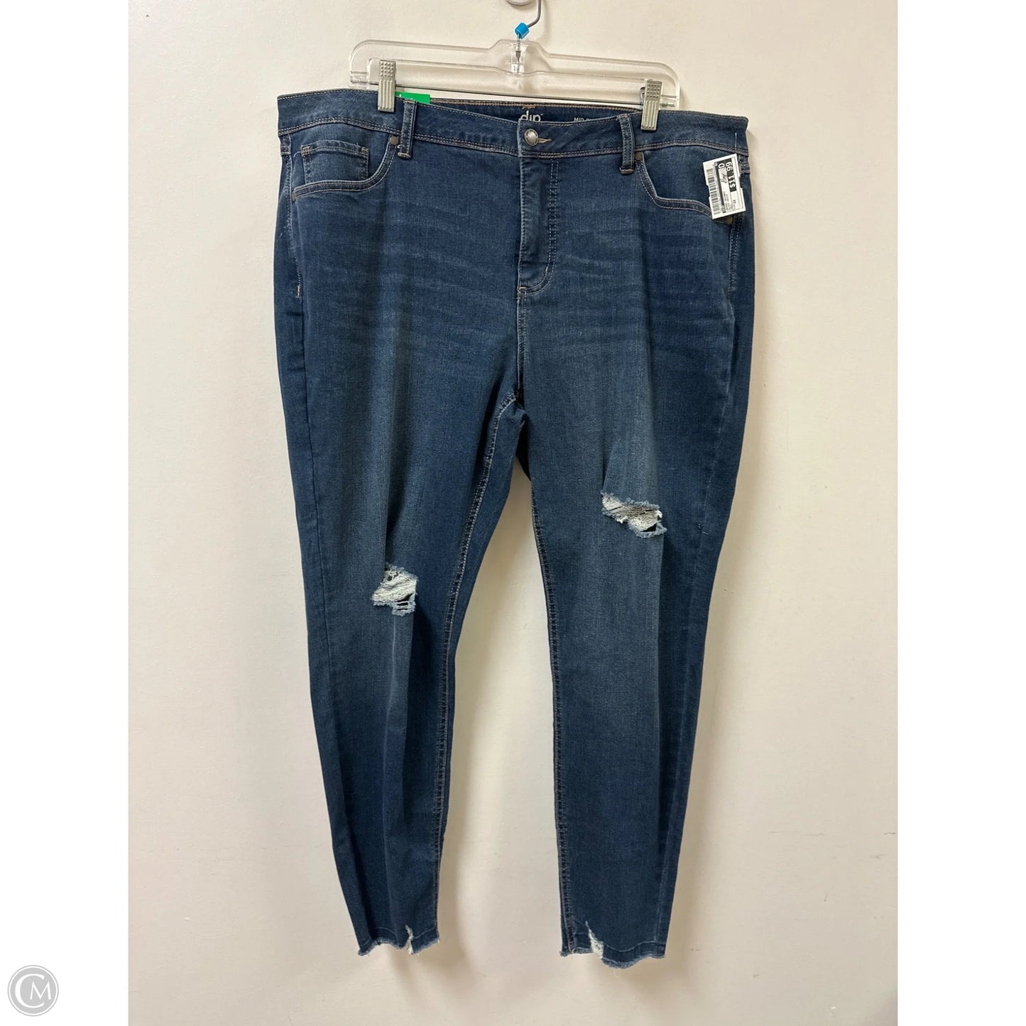 Jeans Skinny By Dip In Black Denim, Size: 22