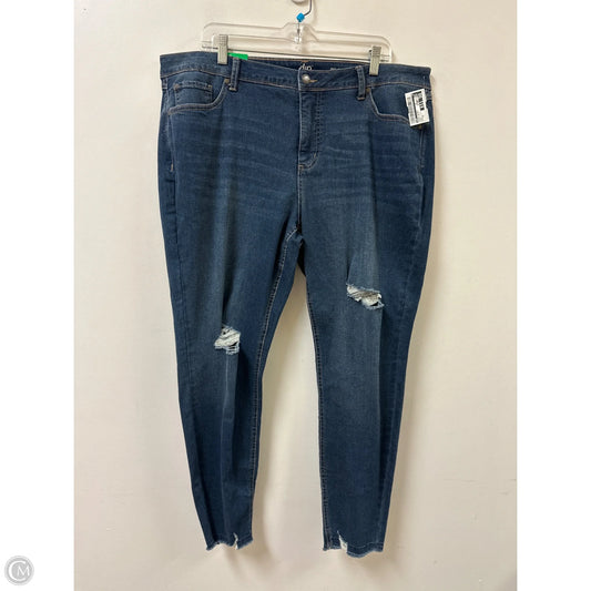 Jeans Skinny By Dip In Black Denim, Size: 22