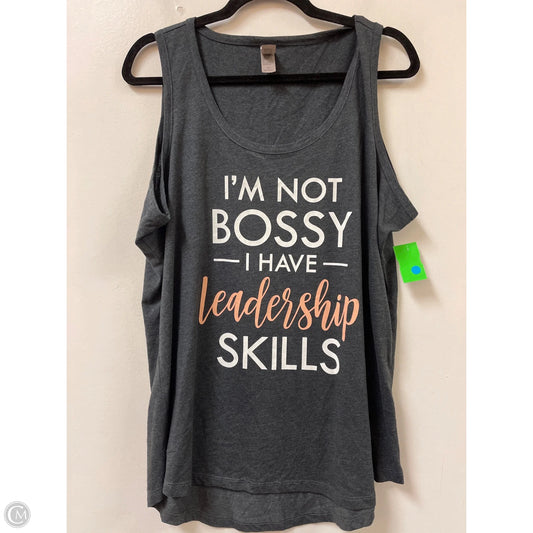 Tank Top By Clothes Mentor In Grey, Size: 1x
