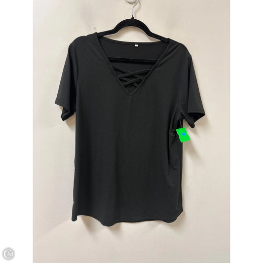 Top Short Sleeve By Clothes Mentor In Black, Size: L
