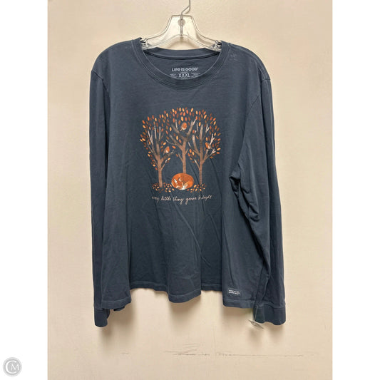 Top Long Sleeve By Life Is Good In Blue, Size: 3x