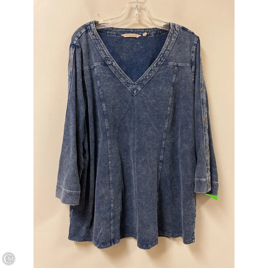 Tunic Long Sleeve By Soft Surroundings In Blue, Size: 2x