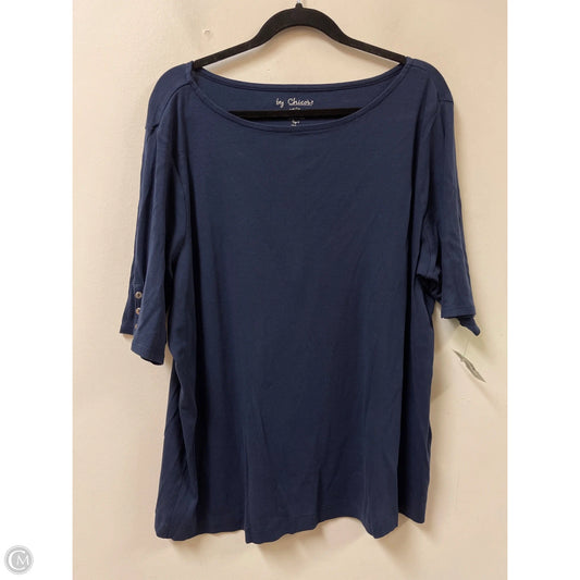 Top Short Sleeve By Chicos In Navy, Size: 2x