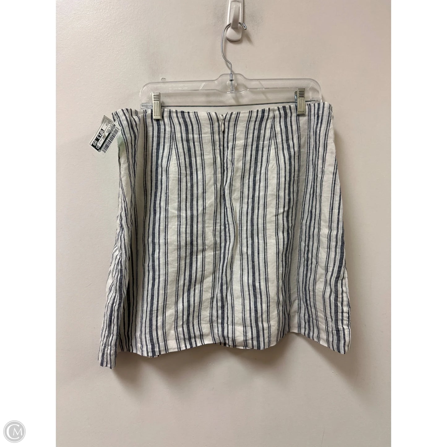 Skirt Midi By Madewell In Blue & White, Size: 12