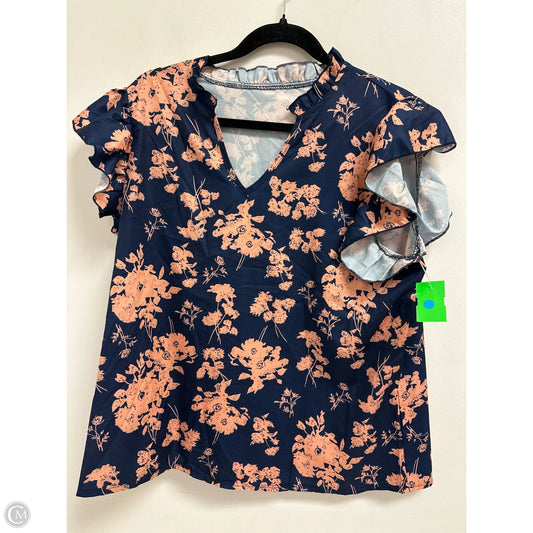 Top Short Sleeve By Shein In Navy, Size: Xl