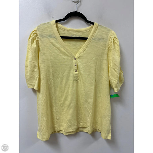 Top Short Sleeve By Chicos In Yellow, Size: 2x