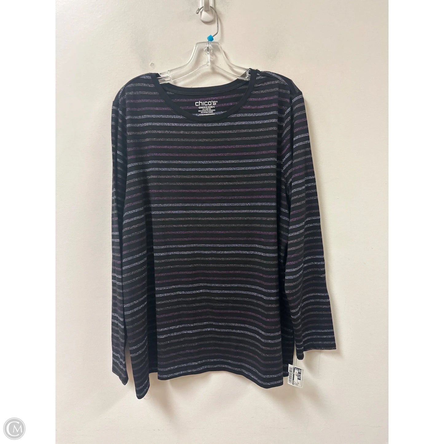 Top Long Sleeve By Chicos In Black, Size: 2x