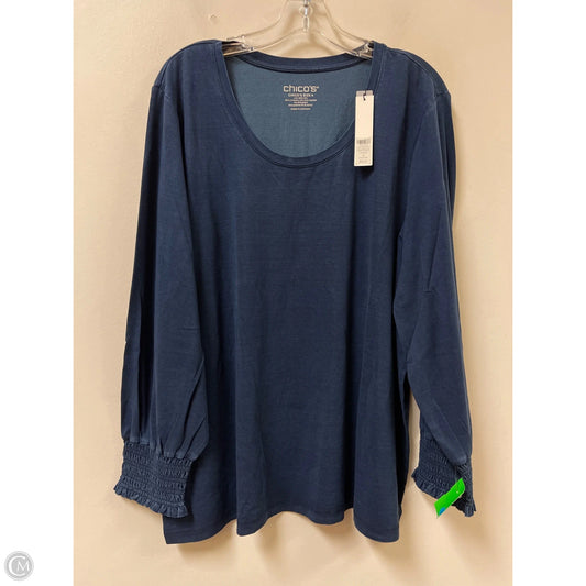 Top Long Sleeve By Chicos In Navy, Size: 2x