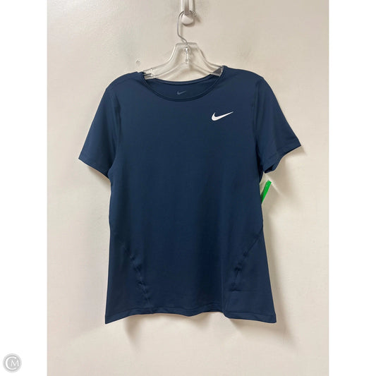 Athletic Top Short Sleeve By Nike In Navy, Size: M