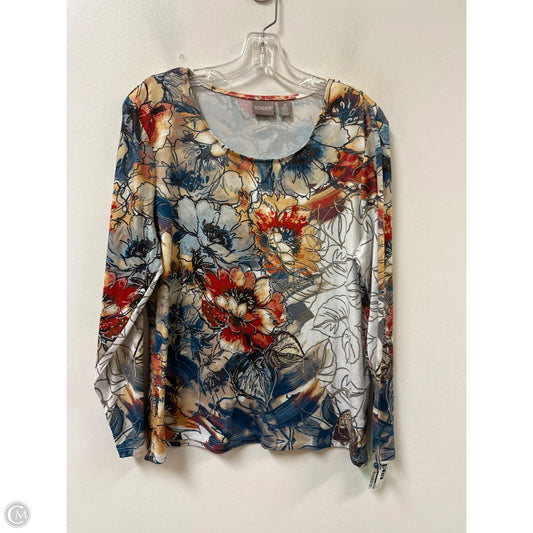 Top Long Sleeve By Chicos In Multi-colored, Size: L
