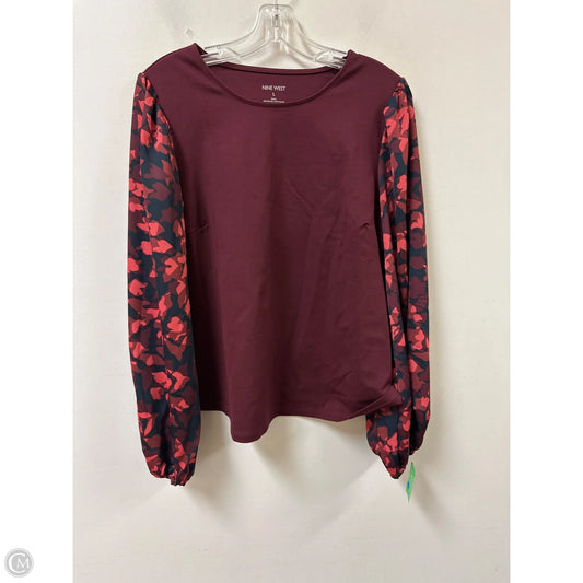 Top Long Sleeve By Nine West In Red, Size: L