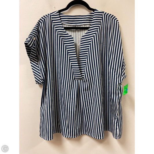 Top Short Sleeve By Shein In Navy, Size: 2x