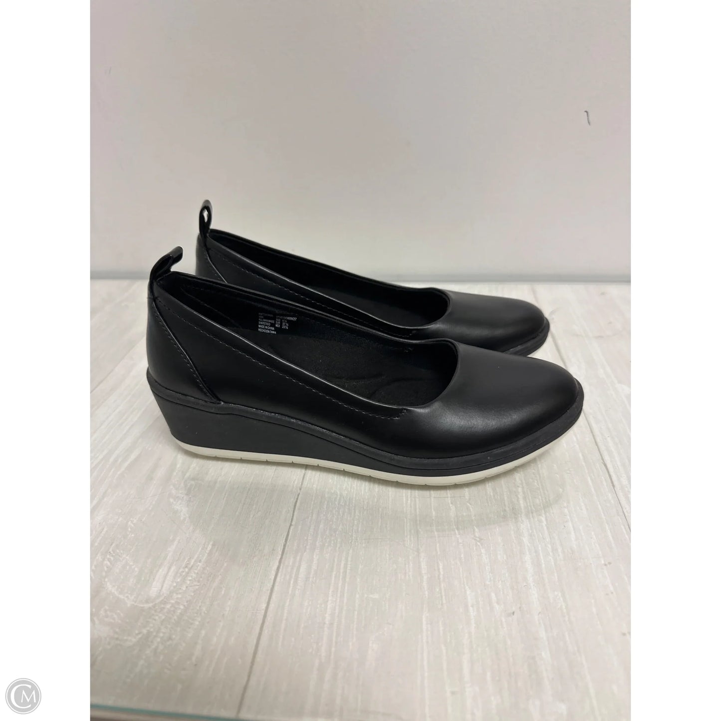 Shoes Heels Wedge By Time And Tru In Black, Size: 6.5