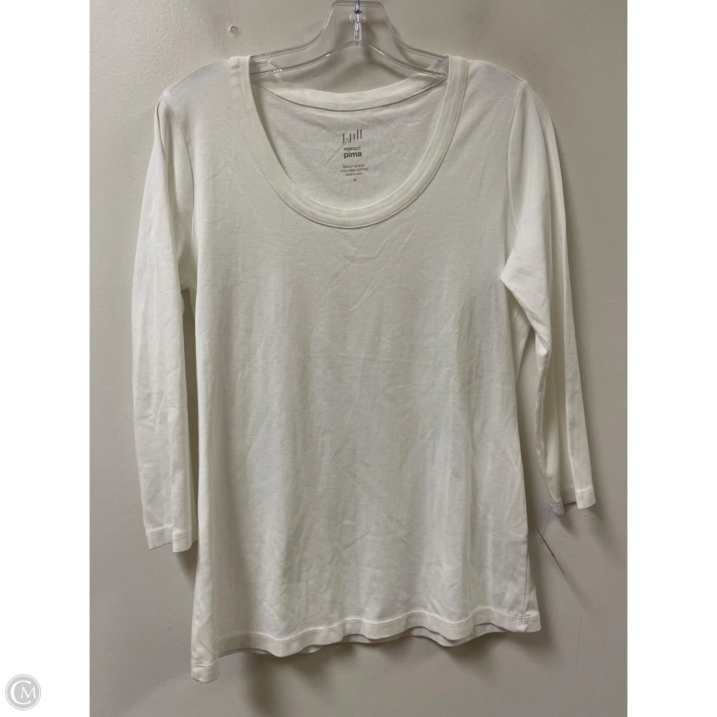 Top Long Sleeve By J. Jill In White, Size: M