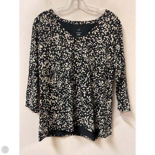 Top Long Sleeve By J. Jill In Polkadot Pattern, Size: L