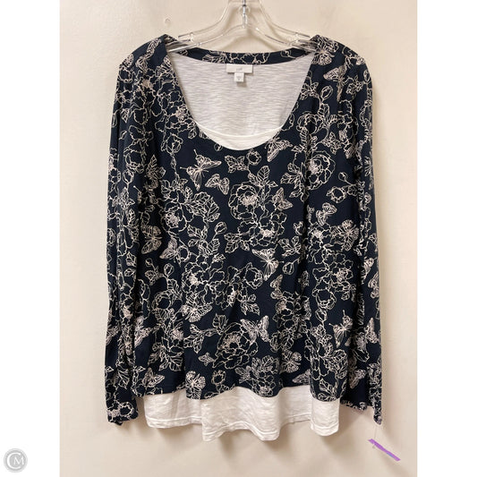 Top Long Sleeve By J. Jill In Navy, Size: M