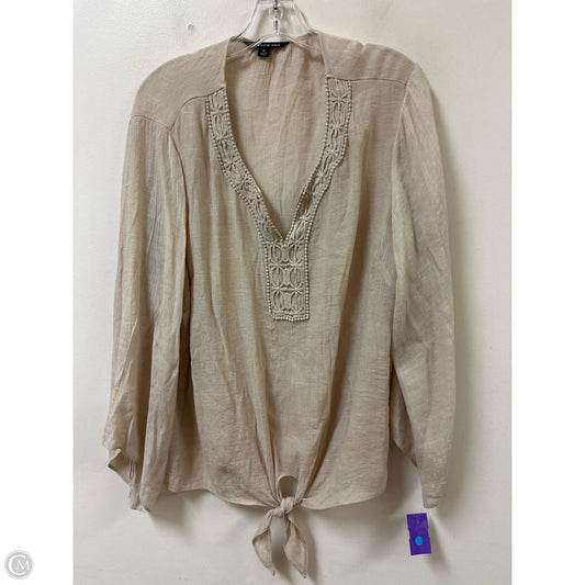 Top Long Sleeve By Zac And Rachel In Tan, Size: 1x