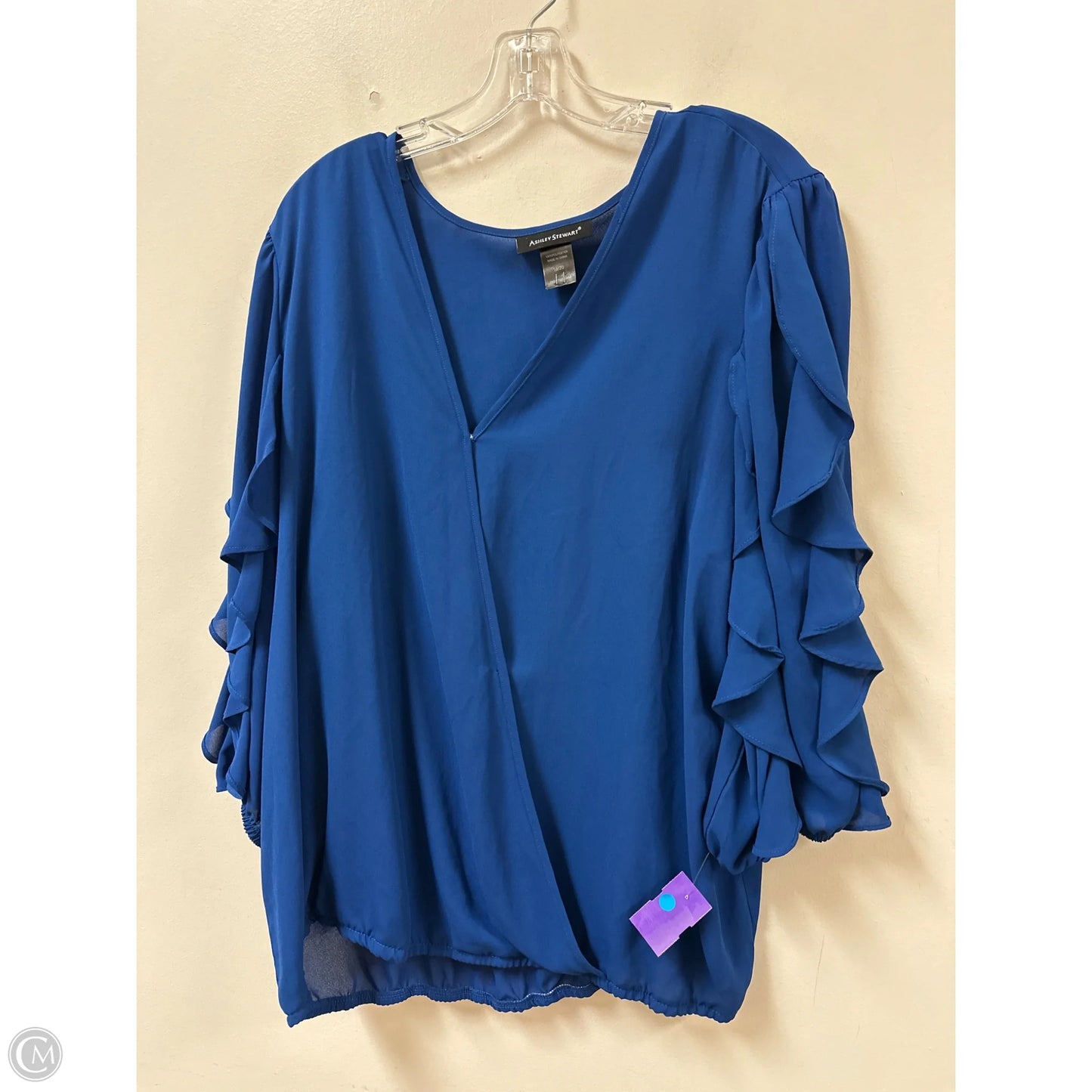 Top Long Sleeve By Ashley Stewart In Blue, Size: 1x