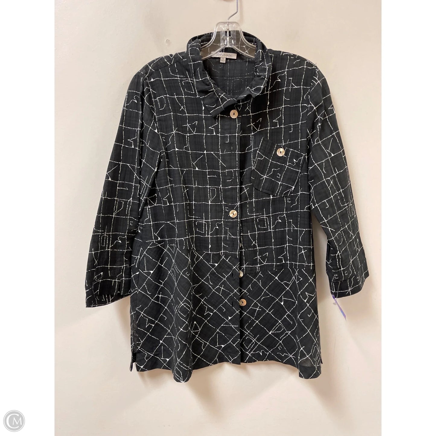 Tunic Long Sleeve By John Mark In Black, Size: S