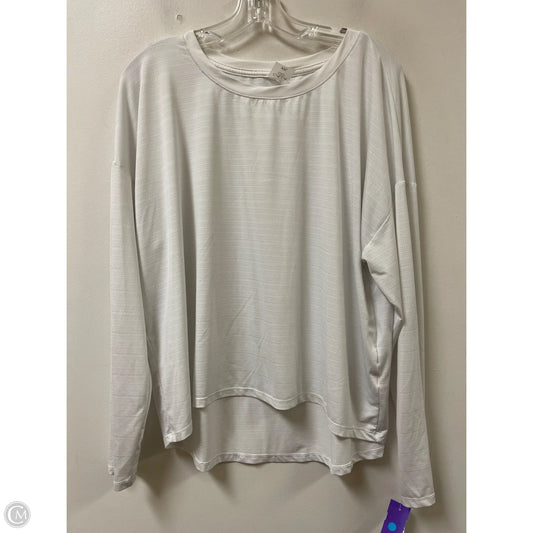 Athletic Top Long Sleeve Collar By Calia In White, Size: 2x