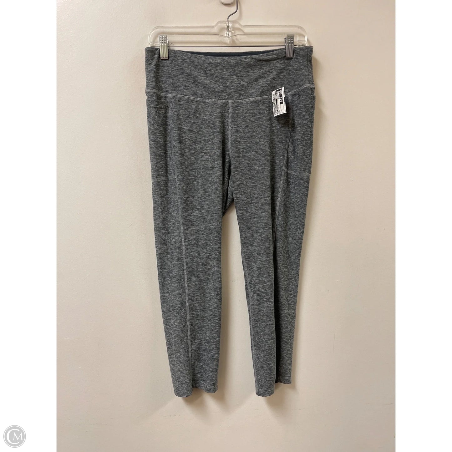 Athletic Leggings By New Balance In Grey, Size: L