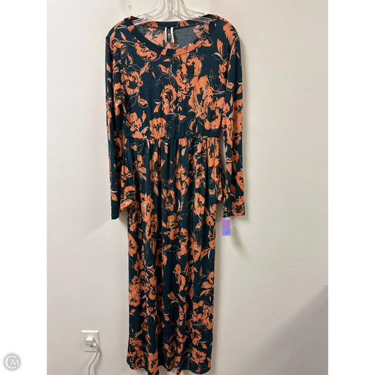Dress Casual Maxi By Glitzy Girlz In Green & Orange, Size: S