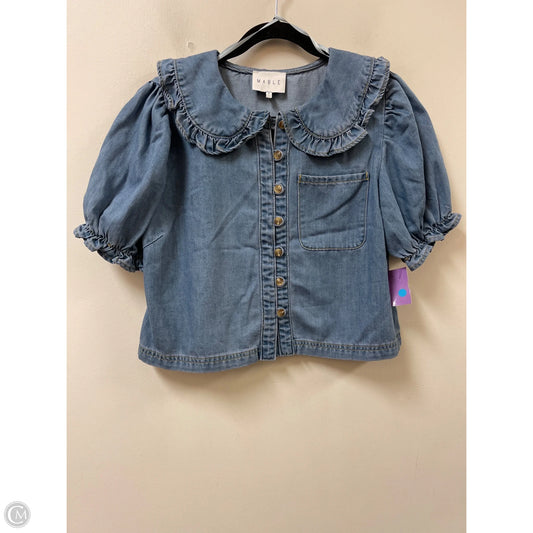 Top Short Sleeve By Mable In Blue Denim, Size: S