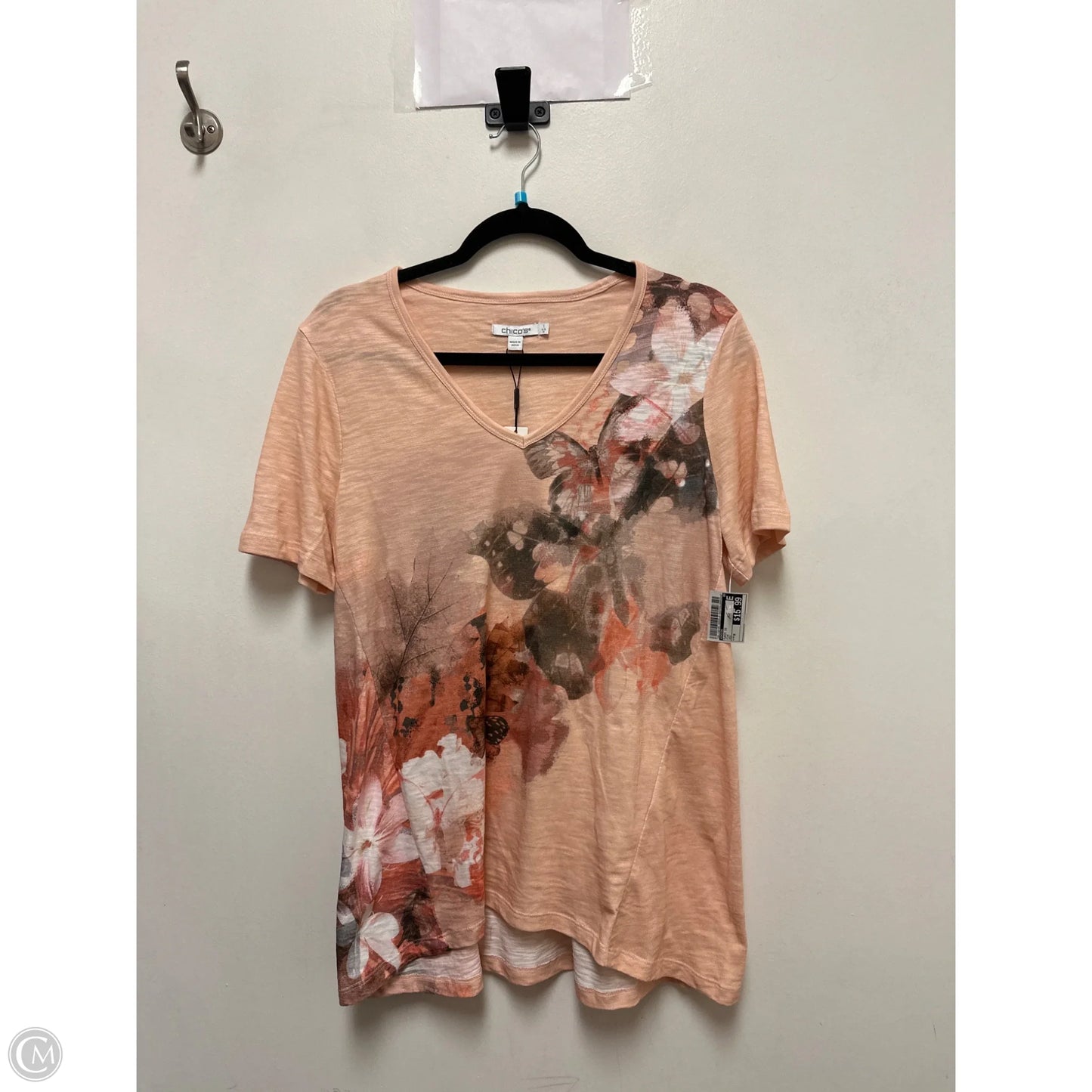 Tunic Short Sleeve By Chicos In Pink, Size: M