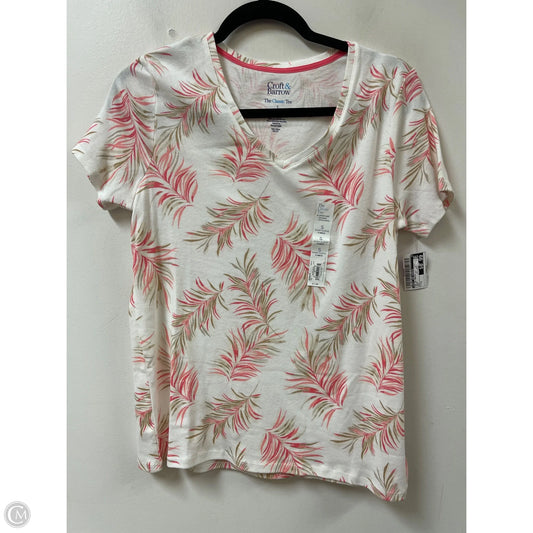 Top Short Sleeve Basic By Croft And Barrow In Cream, Size: S